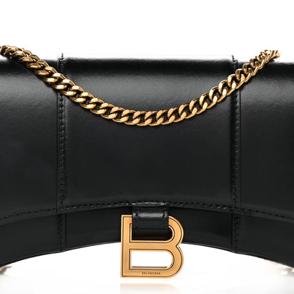 Balenciaga Shiny Box Calfskin Hourglass Chain Bag Black 7 of 12