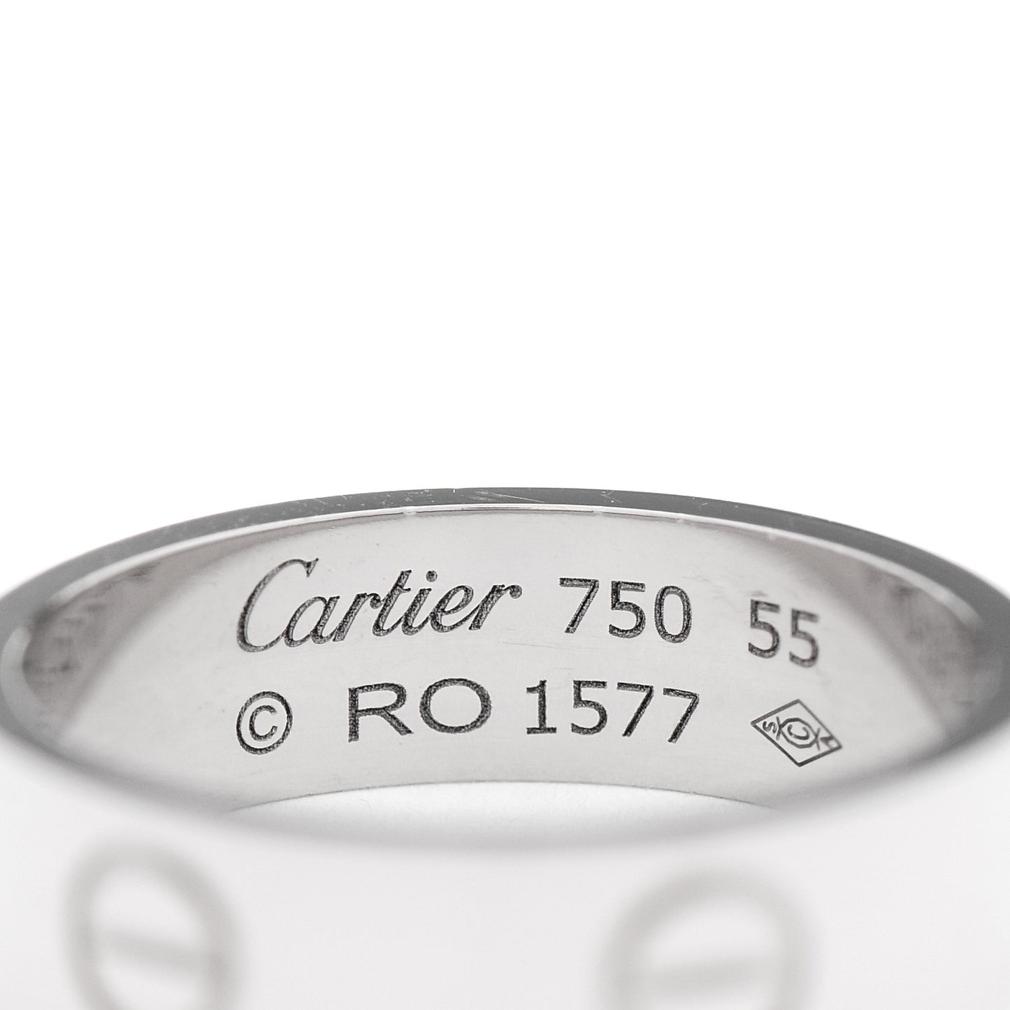 18K White Gold 5.5mm LOVE Ring 55 7.25