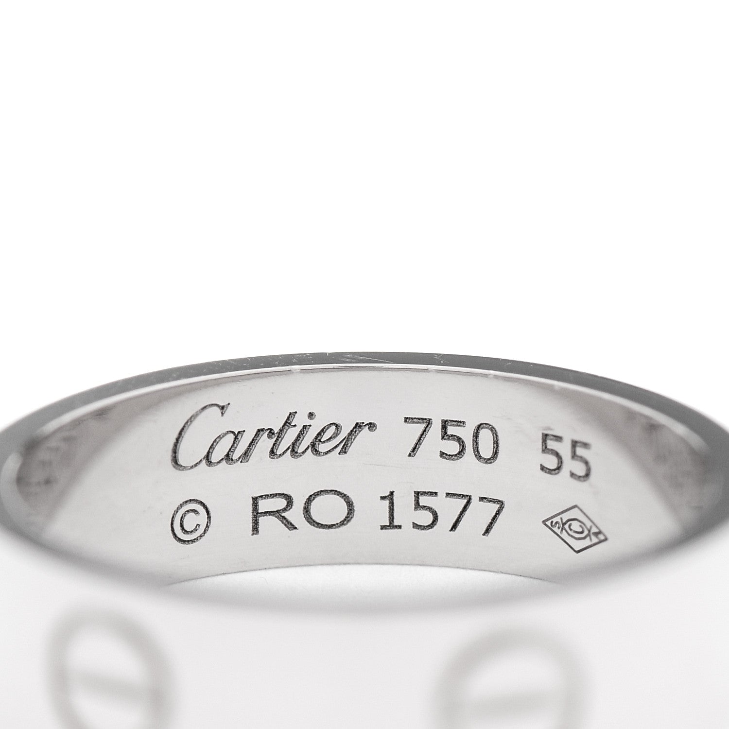 Cartier 18K White Gold 5.5mm LOVE Ring 55 7.25 3 of 3