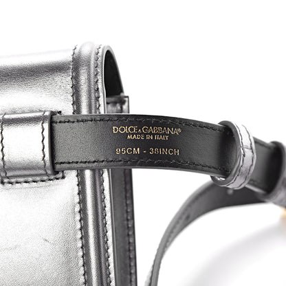 Dolce & Gabbana Metallic Agnello Vitello Devotion Belt Bag 95 38 Argento Scuro 7 of 11