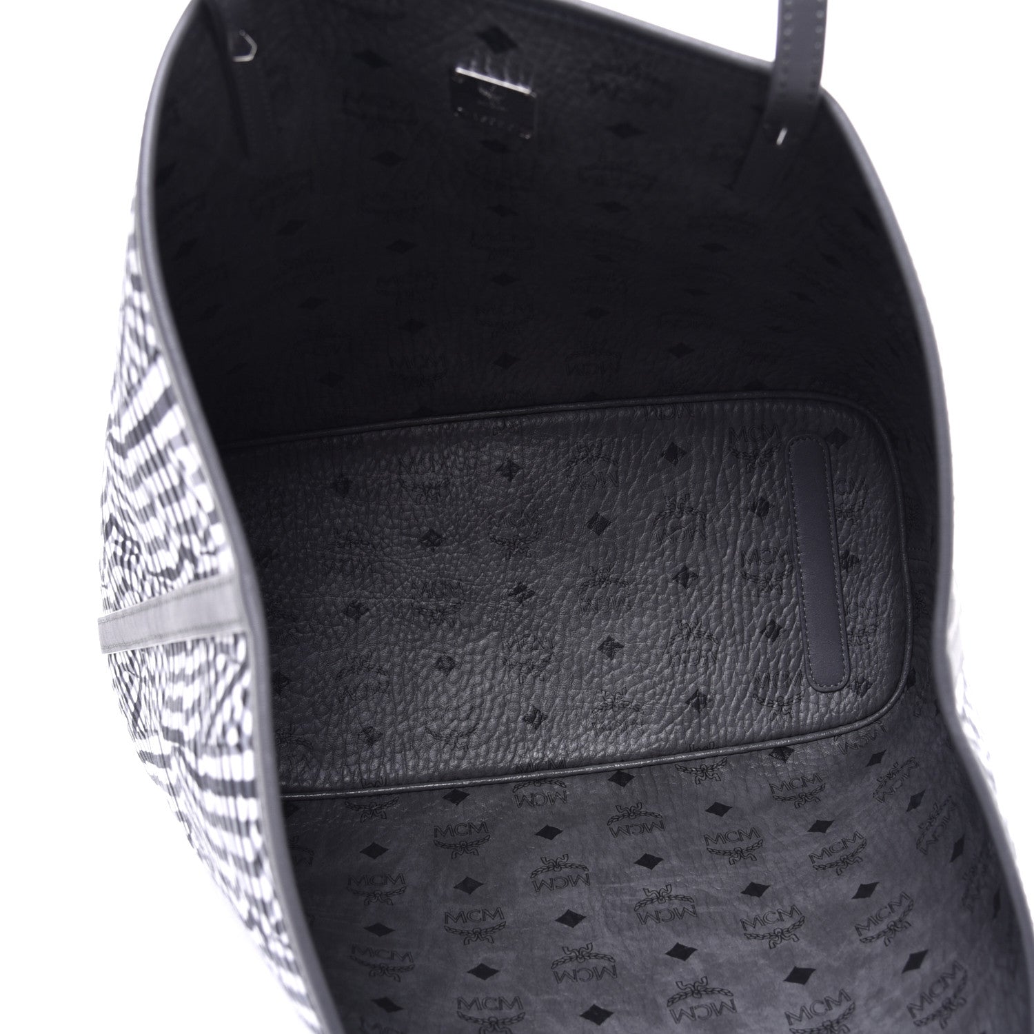 MCM Visetos Medium Reversible Shopper Tote Phantom Grey 10 of 16