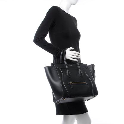 Celine Smooth Calfskin Mini Luggage Black 2 of 12