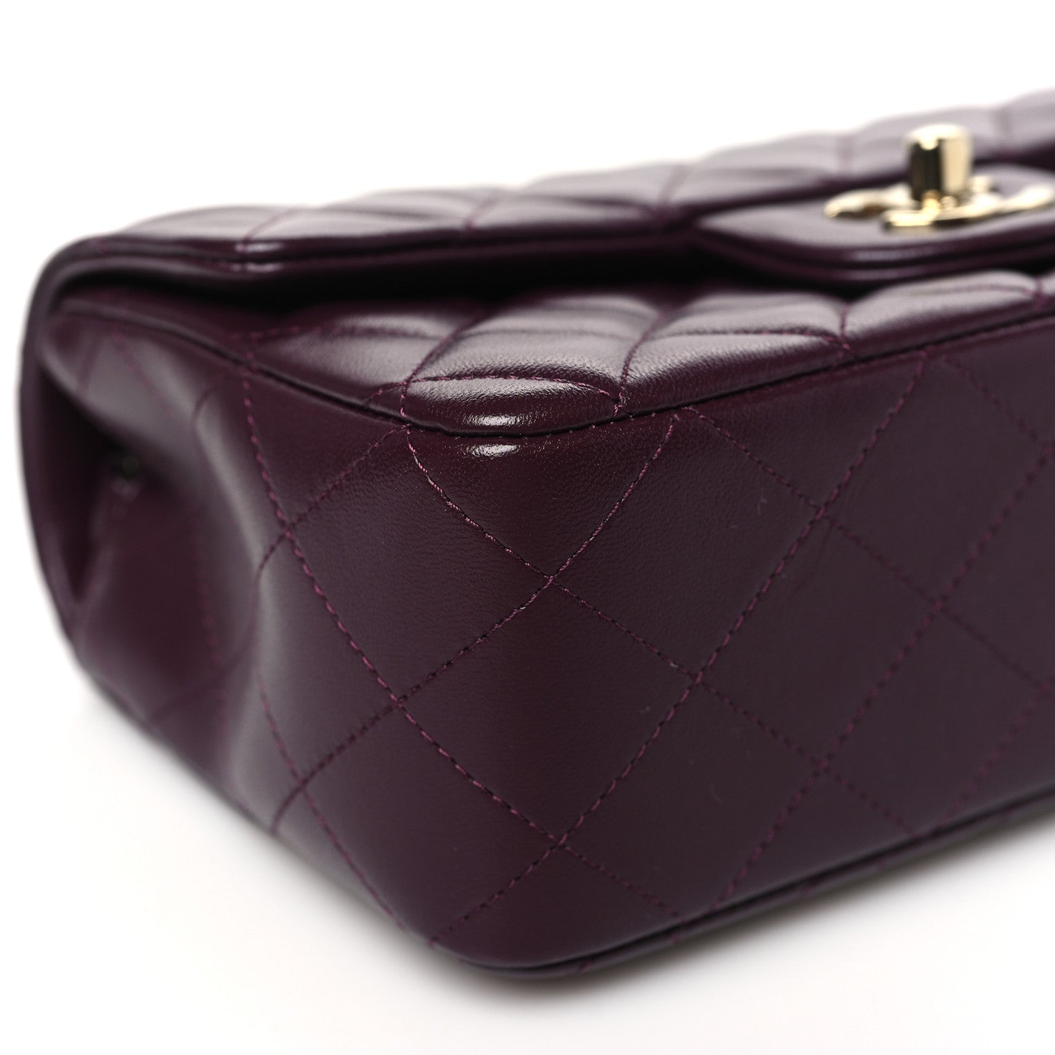 Chanel Lambskin Quilted Mini Rectangular Flap Burgundy 9 of 11