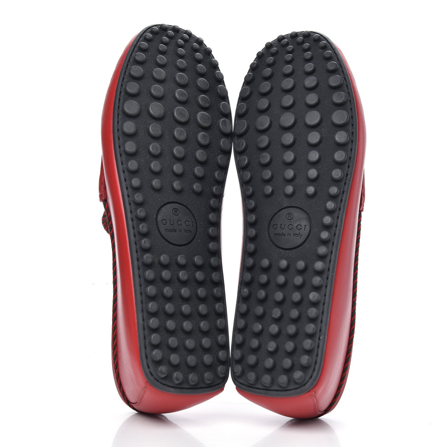 Gucci Nappa Mens Bee Driver Loafers 10.5 Red 5 of 8