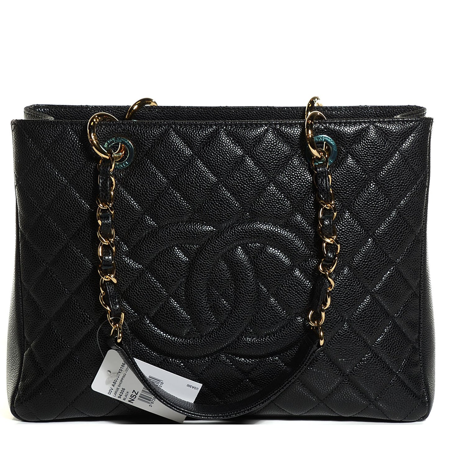 Caviar Quilted Grand Shopping Tote GST Black