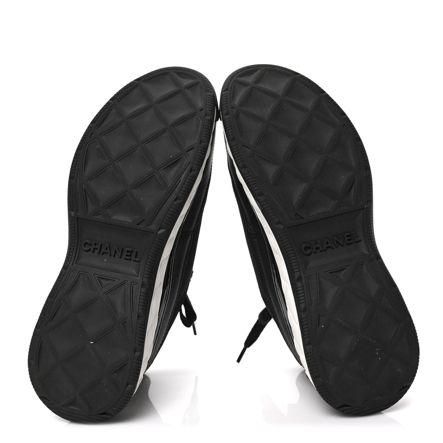 Velvet Calfskin Mixed Fibers CC Sneakers 39.5 Black