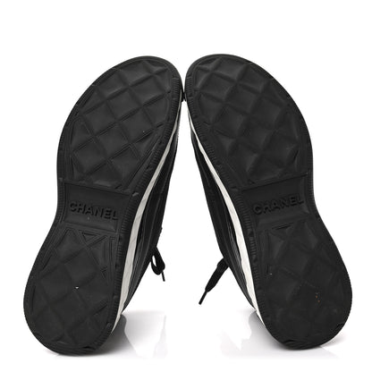 Chanel Velvet Calfskin Mixed Fibers CC Sneakers 39.5 Black 6 of 8