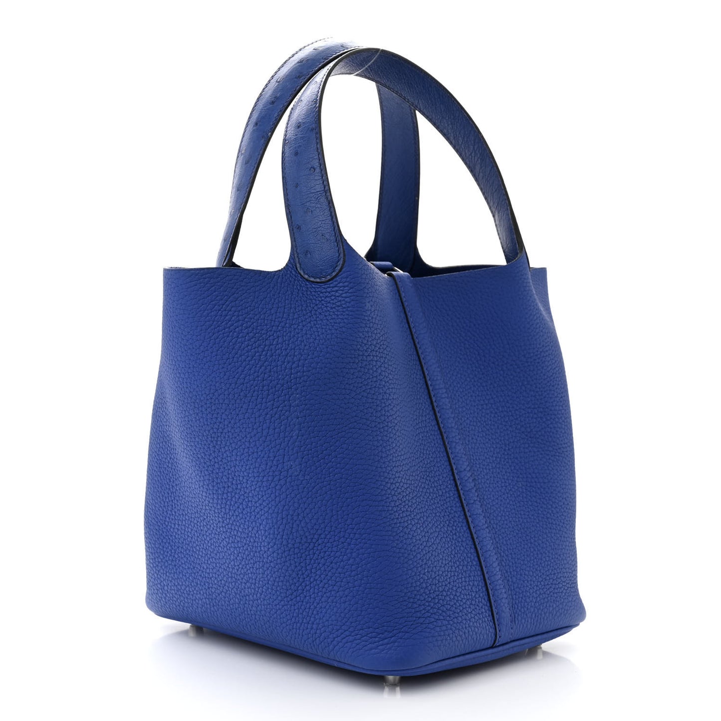 Taurillon Clemence Ostrich Touch Picotin Lock 22 Bleu Electrique