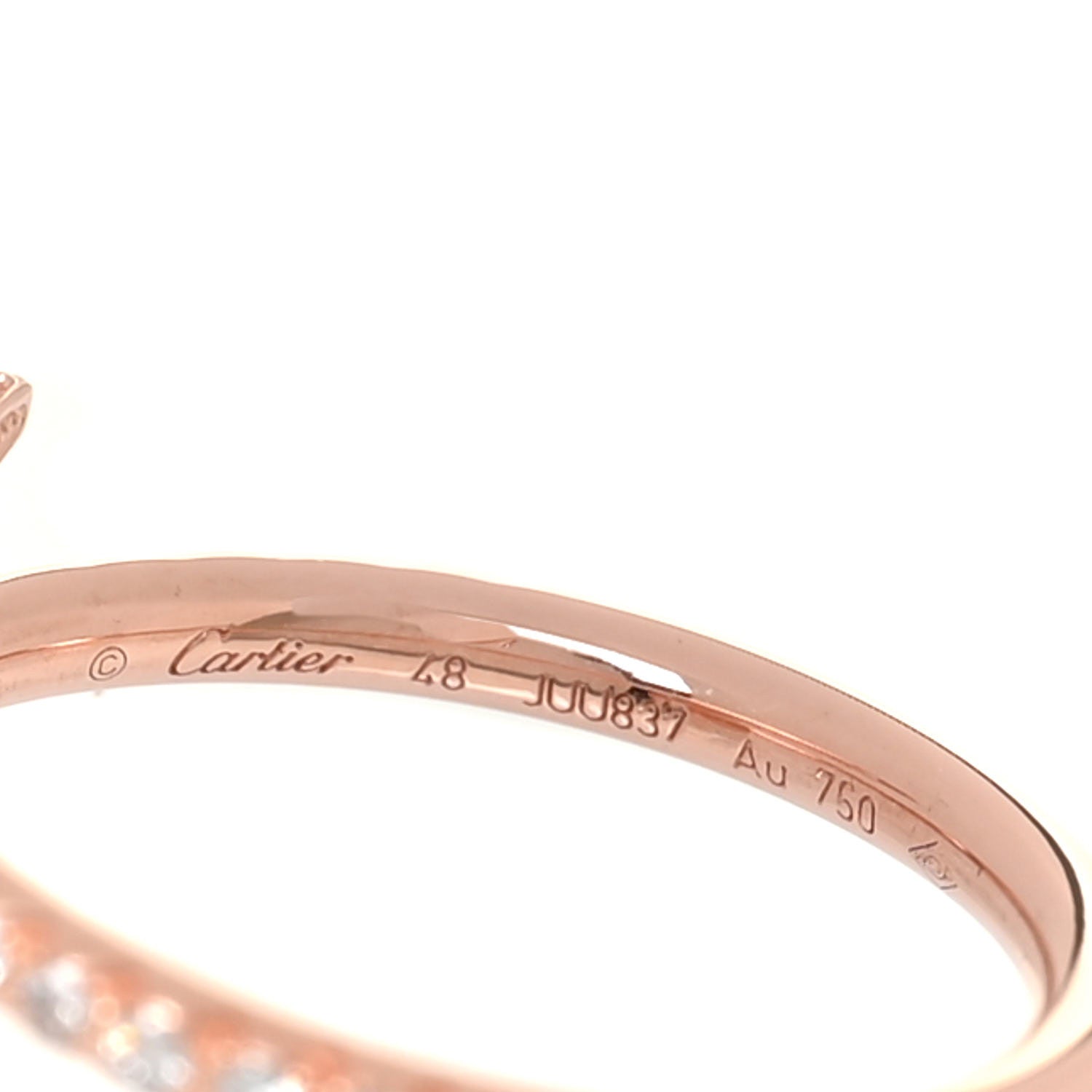 Cartier 18K Pink Gold Diamond Juste Un Clou Paved Ring 48 4.5 4 of 5