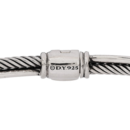 David Yurman Sterling Silver Diamond 3mm Crossover X Bracelet 3 of 3