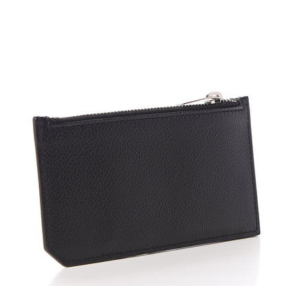 Saint Laurent Grained Calfskin 5 Fragments Zip Pouch Card Holder Black 2 of 9