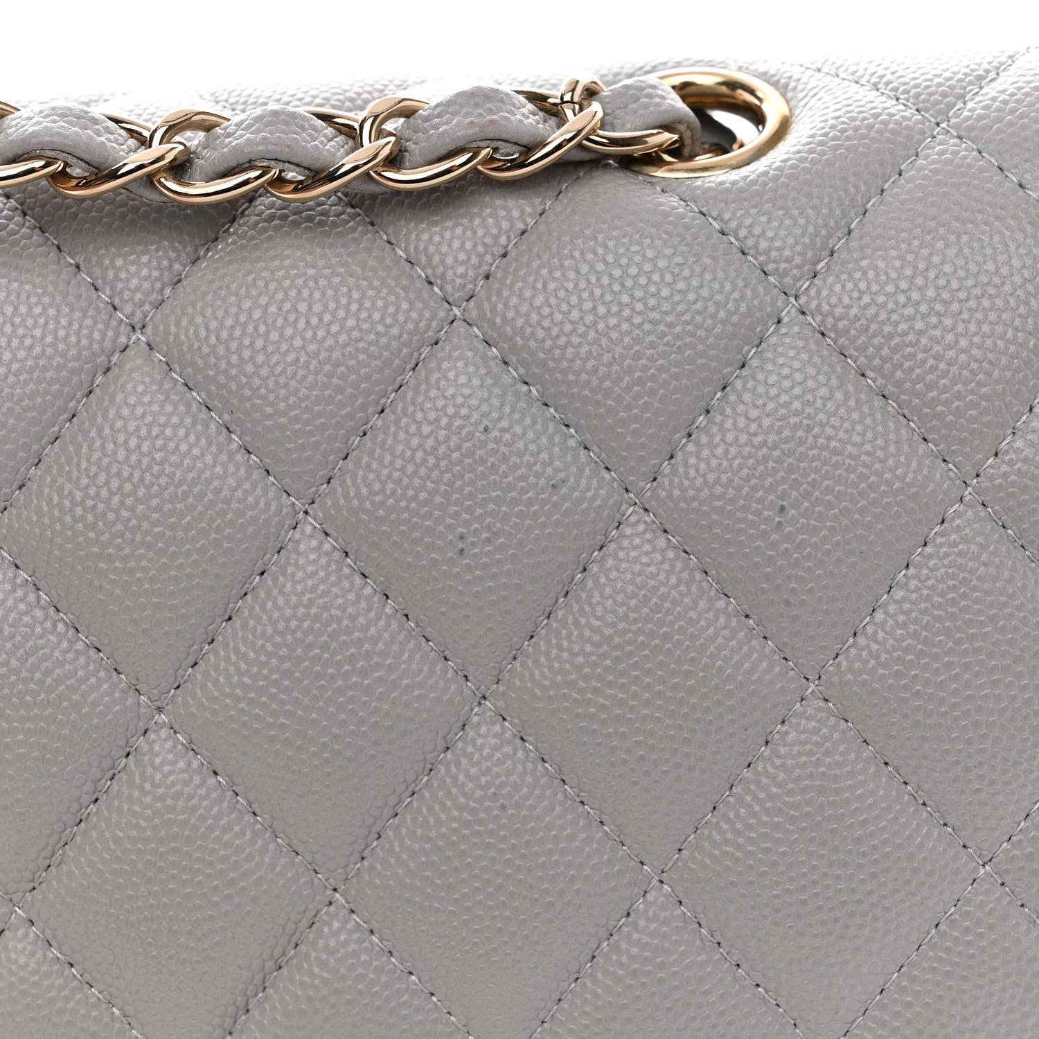 Chanel Caviar Quilted Medium Double Flap Grey 12 of 12