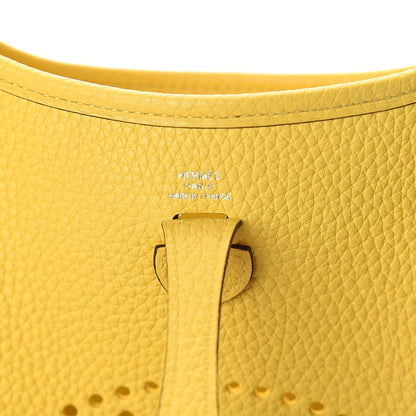 Hermes Taurillon Clemence Amazone Evelyne TPM Jaune De Naples White 6 of 10