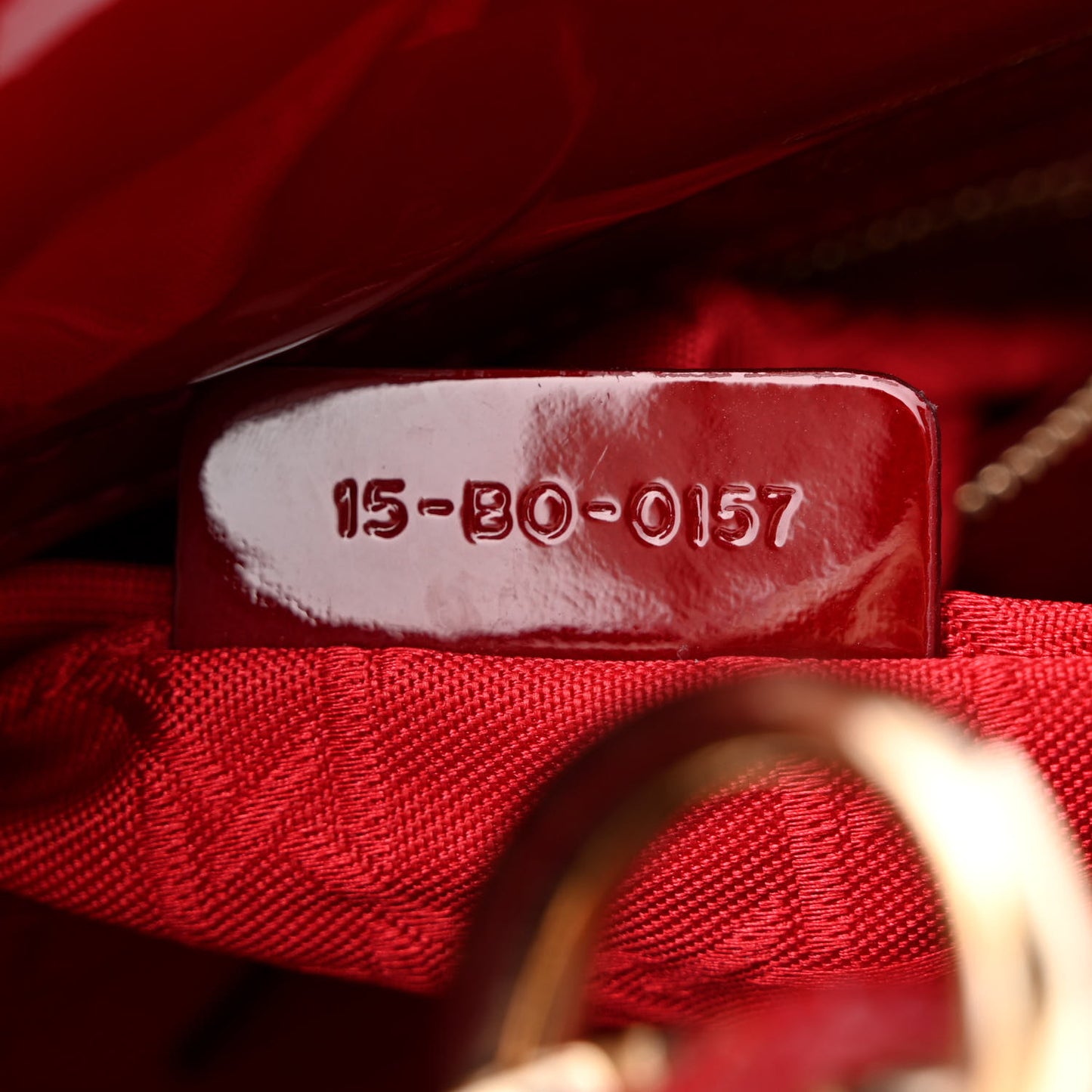 Patent Cannage Mini Lady Dior Red