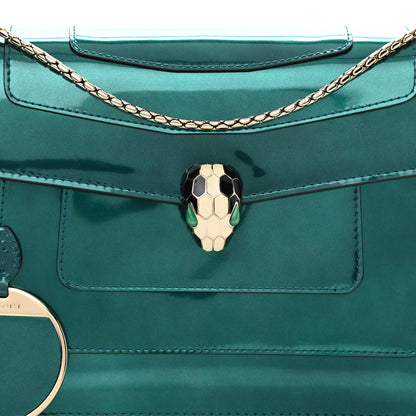 Bulgari Metallic Calfskin Serpenti Forever Shoulder Bag Green 8 of 10