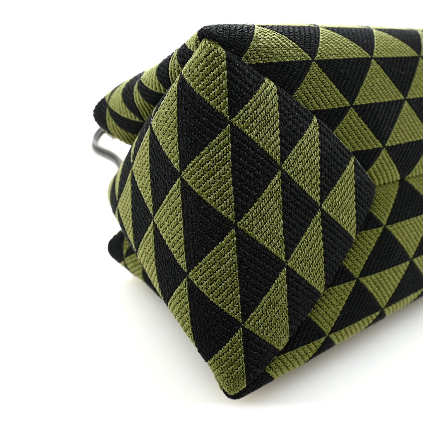Jacquard Triangolo Symbole Embroidered Small Shoulder Bag Black Edera
