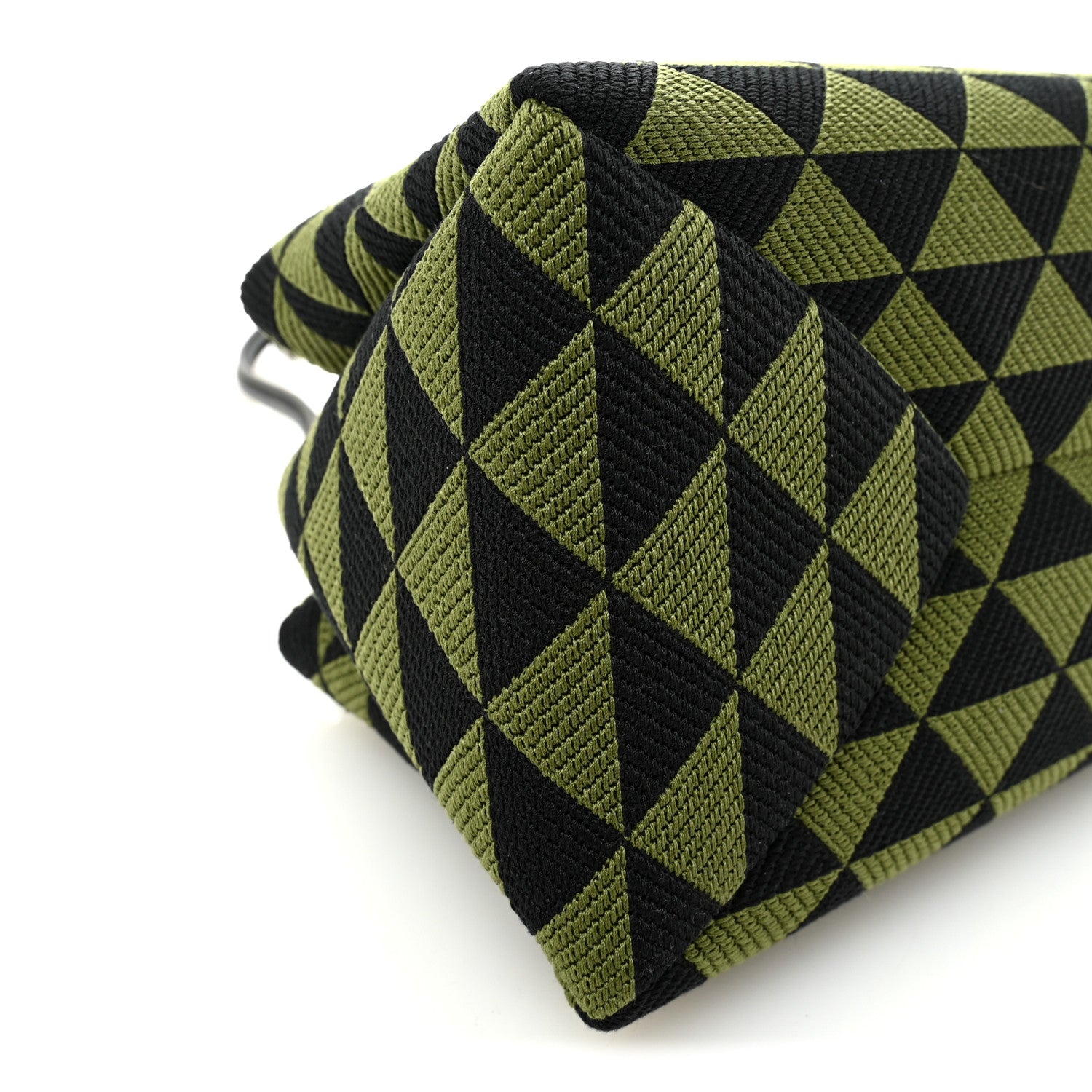 Prada Jacquard Triangolo Symbole Embroidered Small Shoulder Bag Black Edera 11 of 12