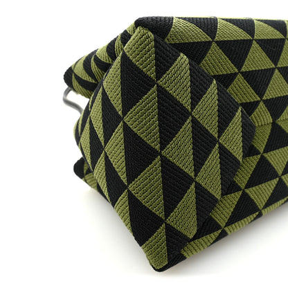 Prada Jacquard Triangolo Symbole Embroidered Small Shoulder Bag Black Edera 11 of 12