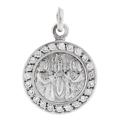 Chrome Hearts Sterling Silver Diamond Angel Dagger Charm Pendant 1 of 3