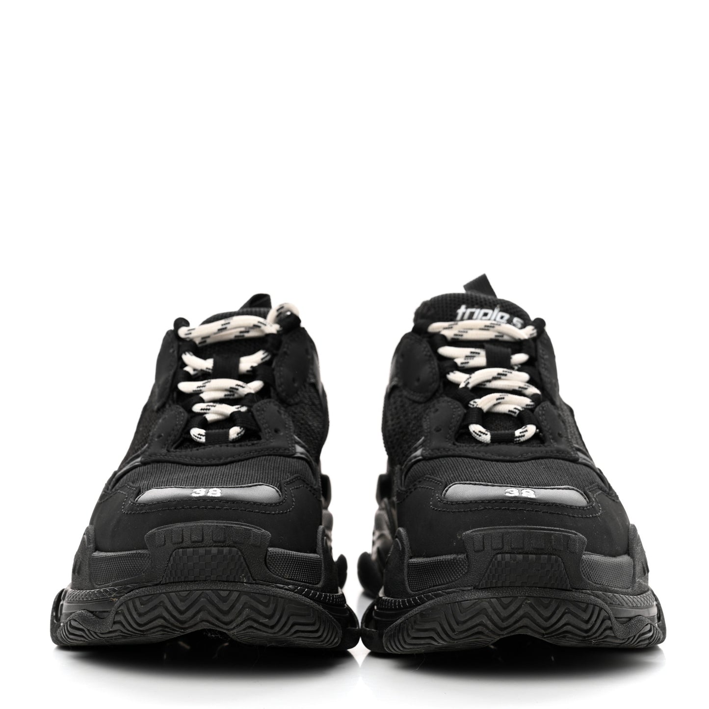 Fabric Mesh Womens Triple S Sneakers 38 Black