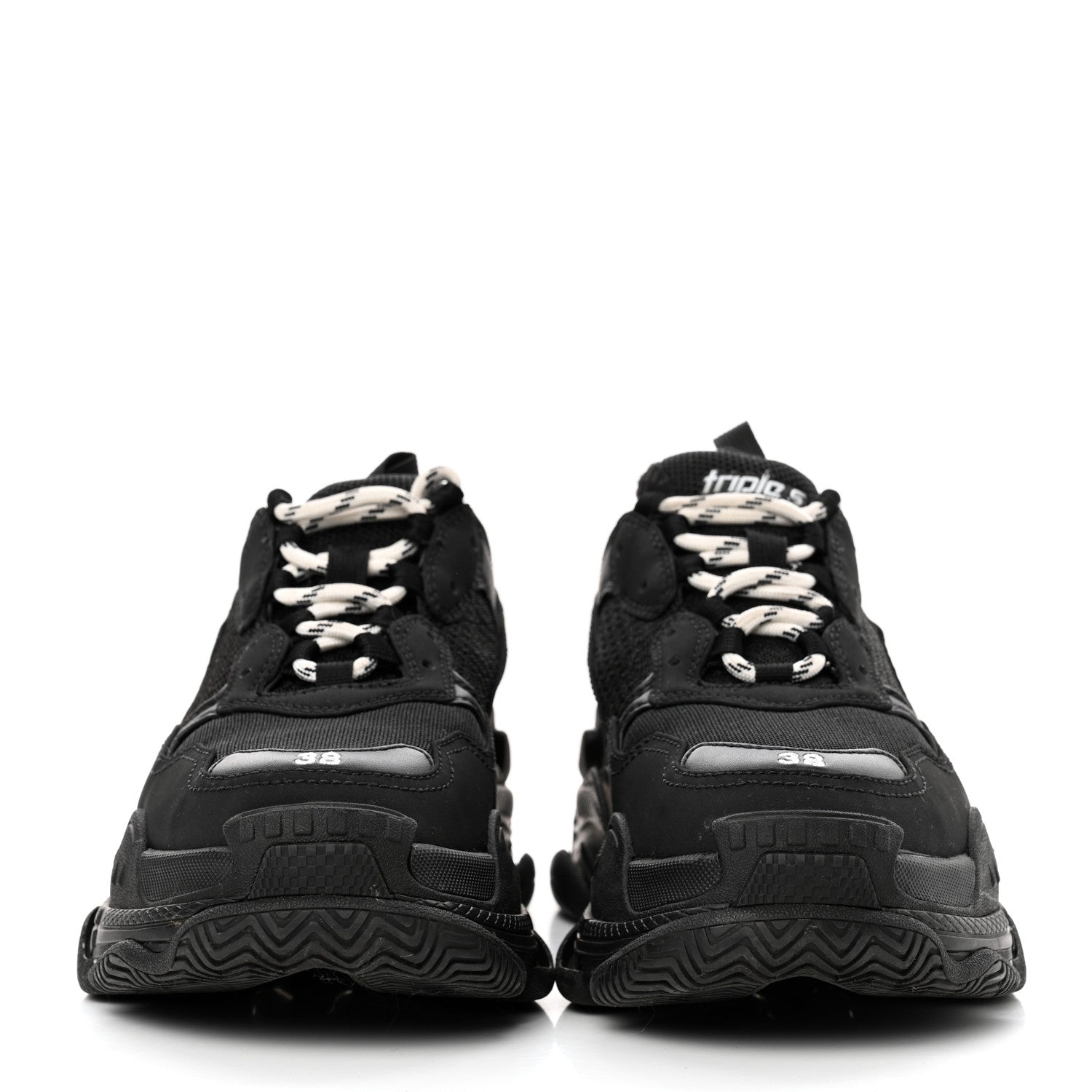 Balenciaga Fabric Mesh Womens Triple S Sneakers 38 Black 2 of 8