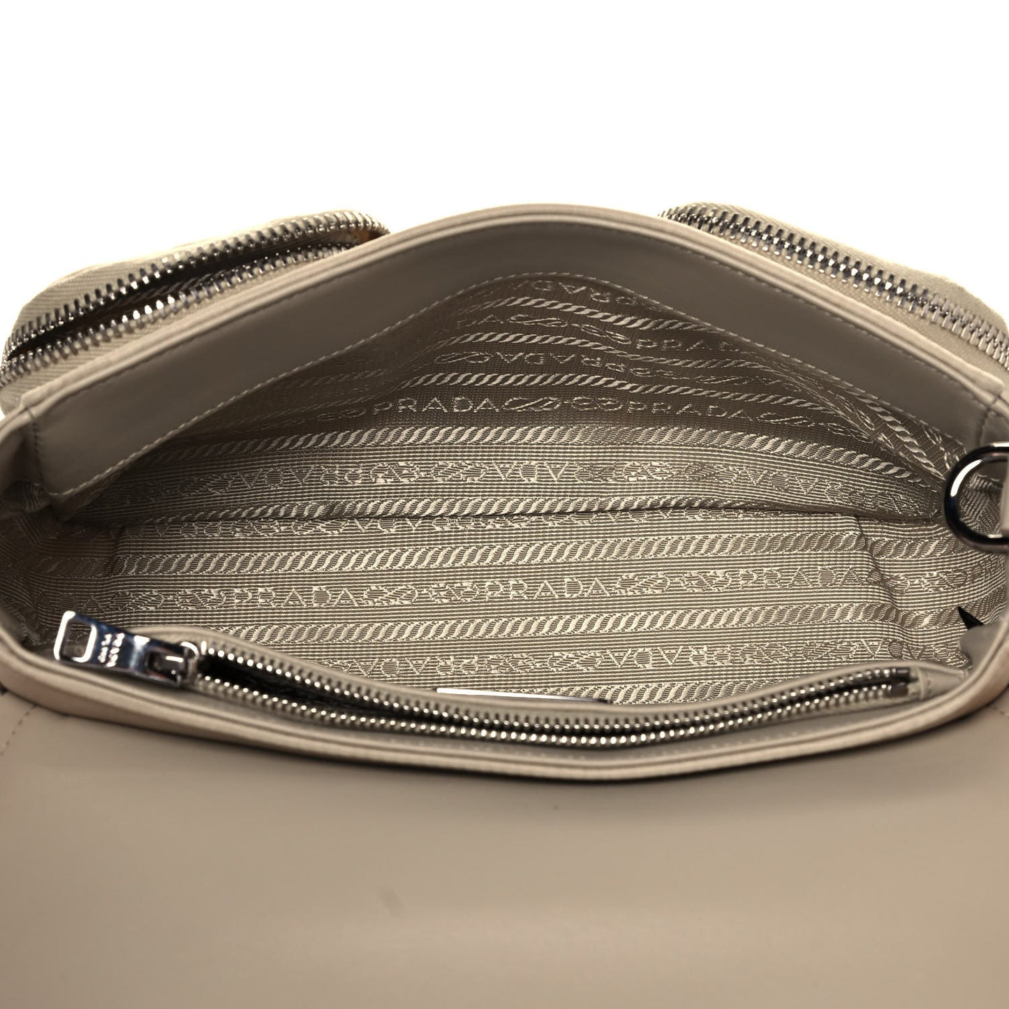 Re-Nylon Spazzolato Double Pocket Buckle Shoulder Bag Deserto