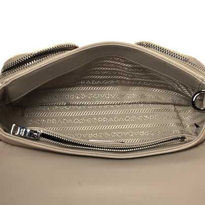 Prada Re-Nylon Spazzolato Double Pocket Buckle Shoulder Bag Deserto 8 of 10