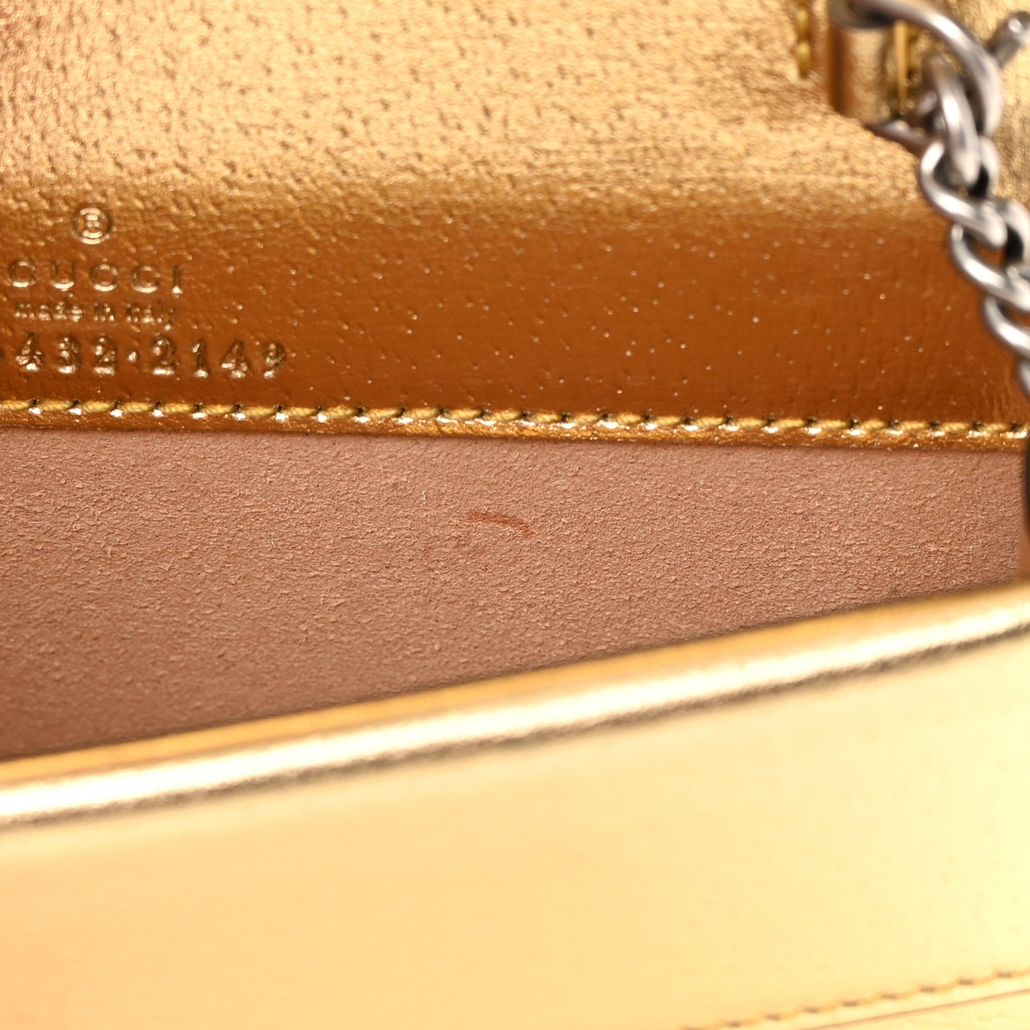 Metallic Calfskin Super Mini Dionysus Shoulder Bag Gold