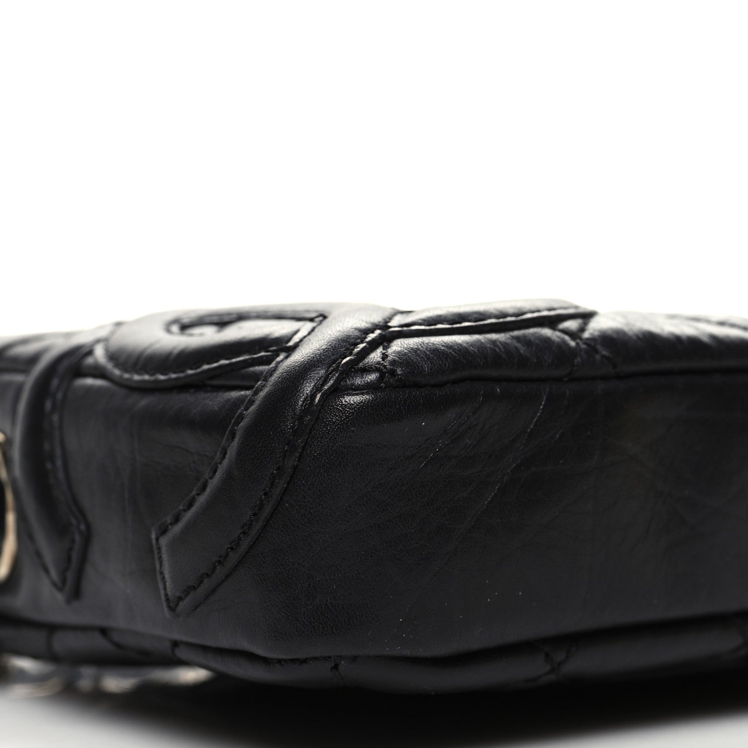 Chanel Aged Calfskin Quilted Cotton Club Pochette Black 9 of 10