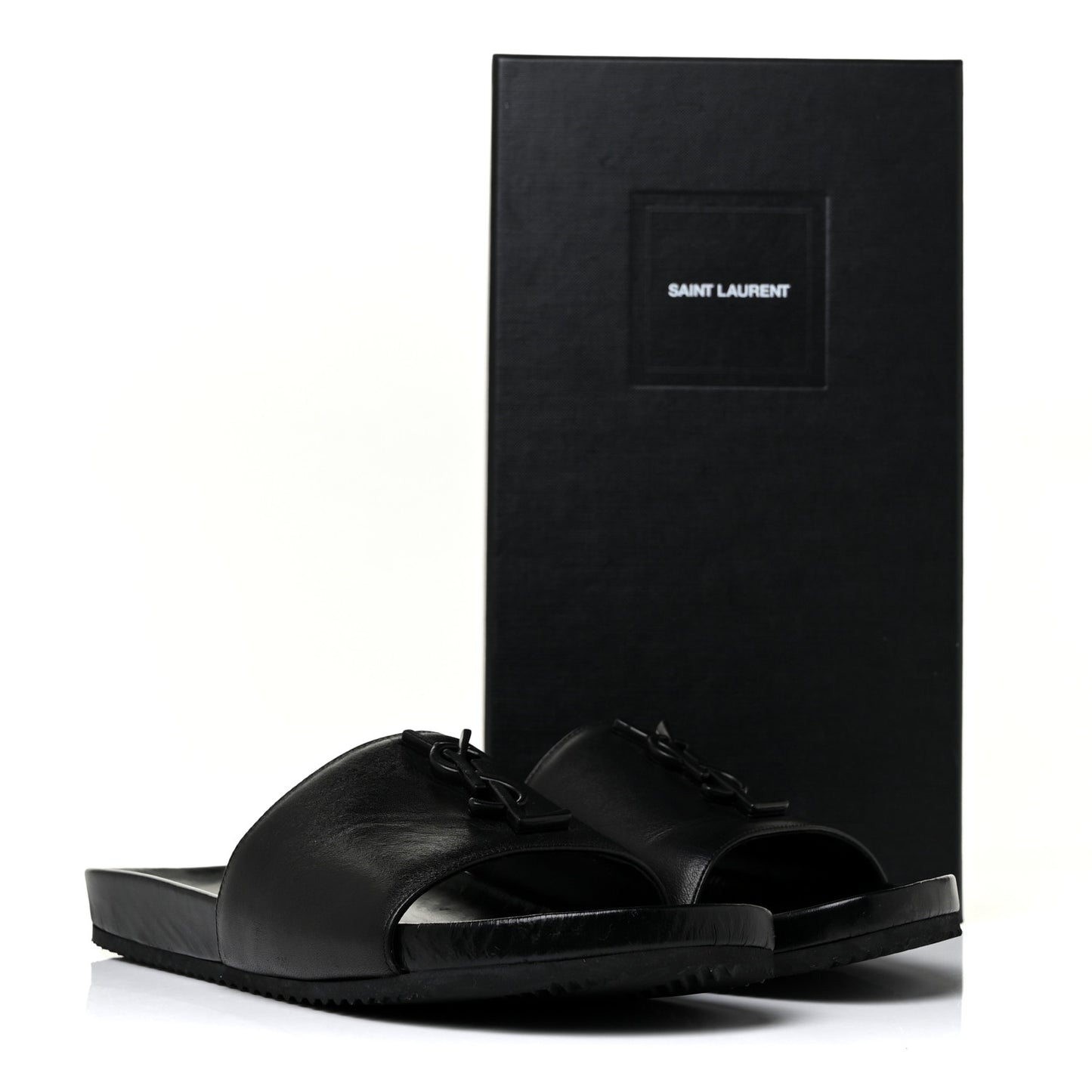Calfskin Monogram Jimmy Joan Slide Sandals 39 Black