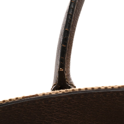 Gucci Monogram Jumbo GG Textured Dollar Calfskin Web Tote Bag Camel Ebony New Acero 16 of 19