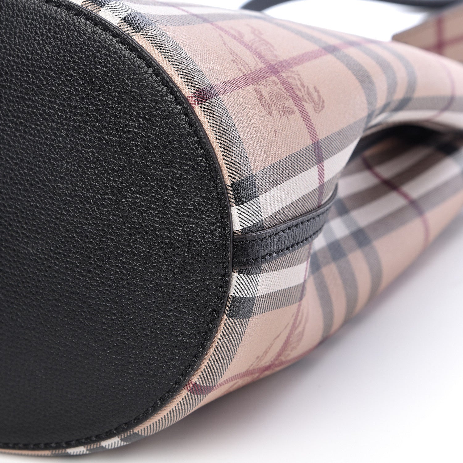 Burberry Haymarket Check Colours Small Lorne Bucket Crossbody Black 8 of 8