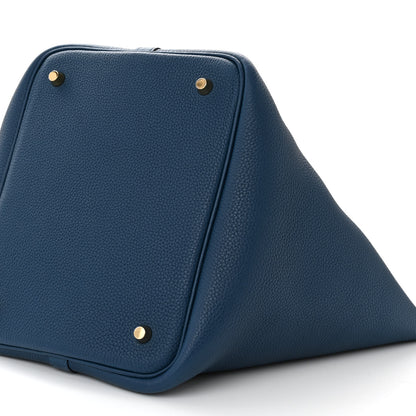 Hermes Taurillon Clemence Picotin Lock 22 MM Deep Bleu 10 of 11