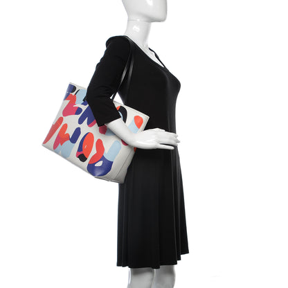 Fendi Vitello Elite Roma Print Signature Roll Tote White Multicolor 2 of 13