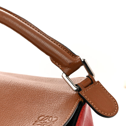 Loewe Calfskin Colorblock Medium Puzzle Bag Tan Red Black 13 of 19