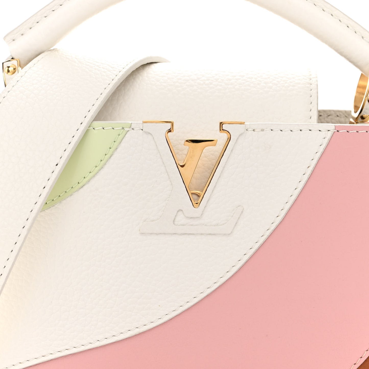 Taurillon Calfskin Patent Gelato Mini Capucines Fraise Pink