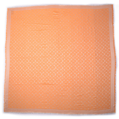 Louis Vuitton Wool Silk Monogram Denim Shawl Piment 3 of 5