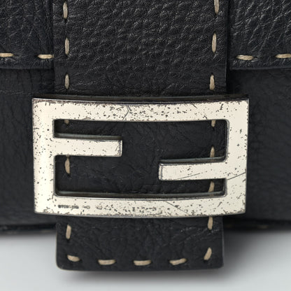 Fendi Calfskin Romano Selleria Baguette Black 13 of 16