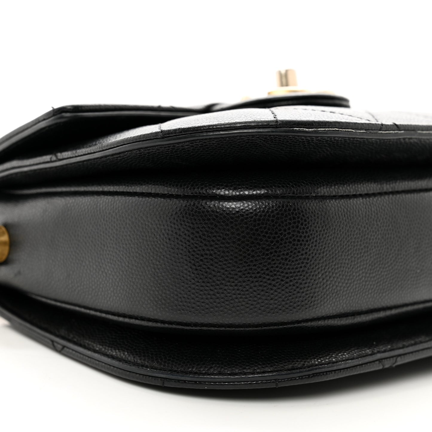Caviar Quilted Moon Messenger Black