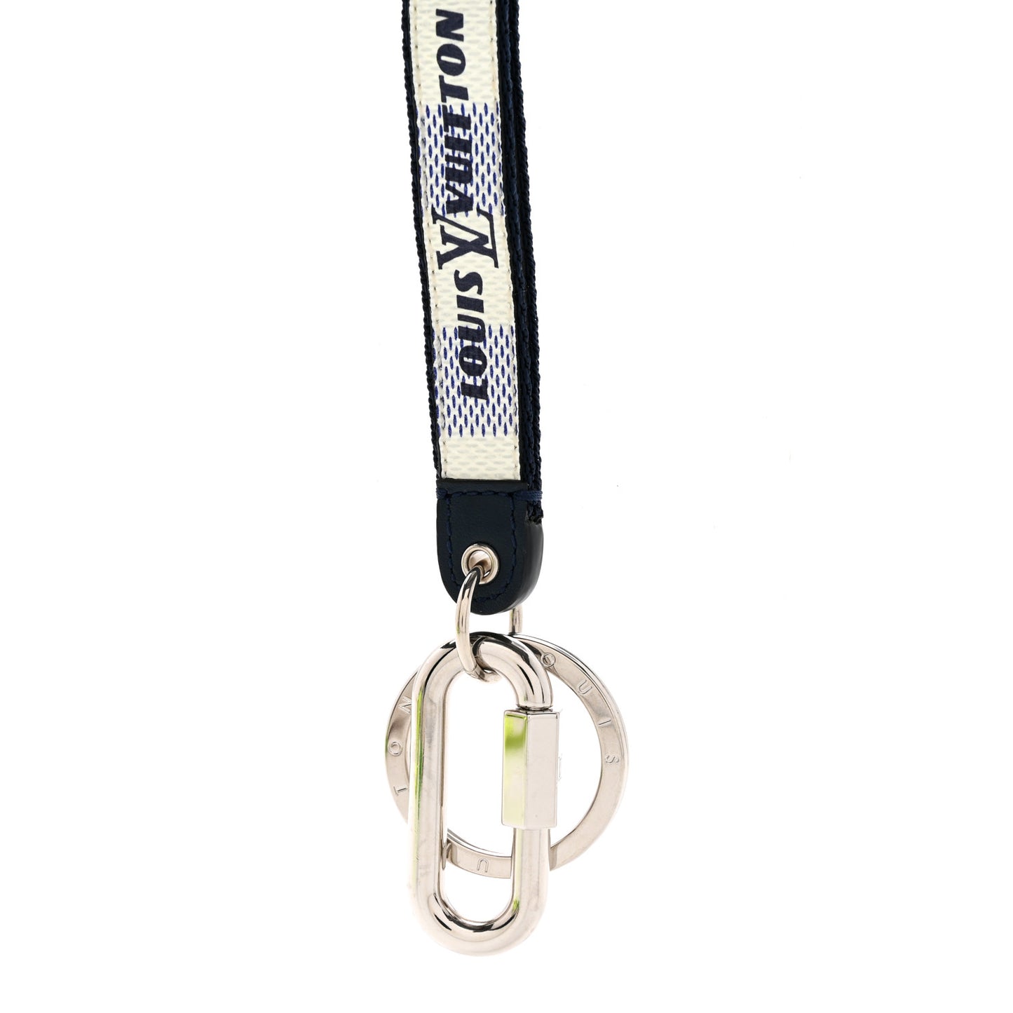 Damier Coastline Lanyard Key Holder White