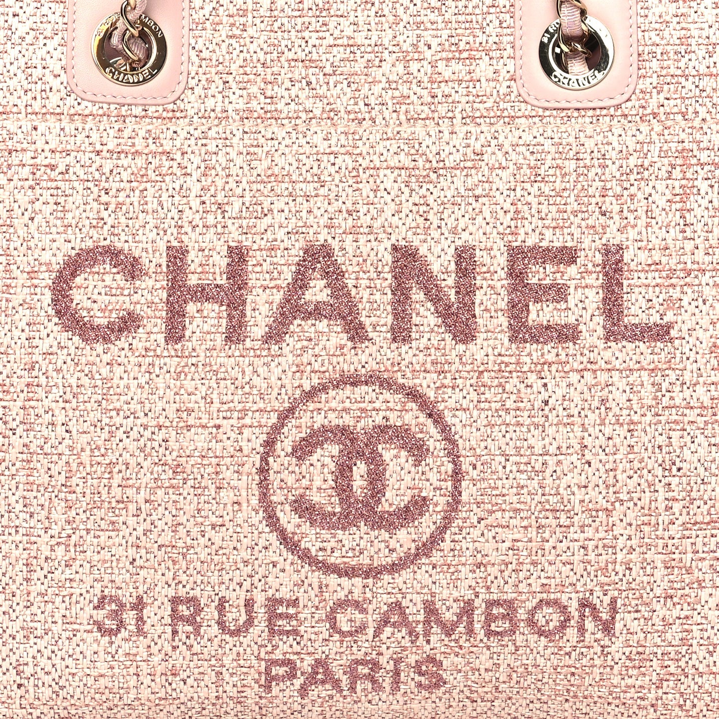 Lurex Boucle Small Deauville Tote Pink