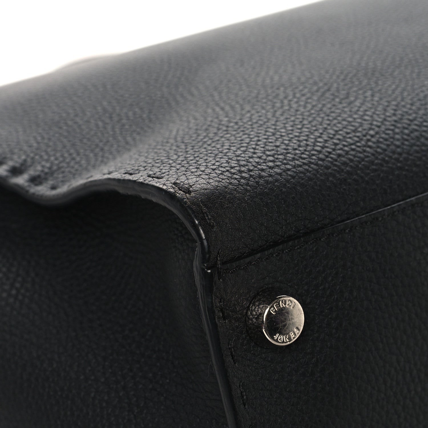 Fendi Cuoio Romano Selleria Vitello Zeus Large Mens Peekaboo Iconic Essential Satchel Black Rosso 12 of 13
