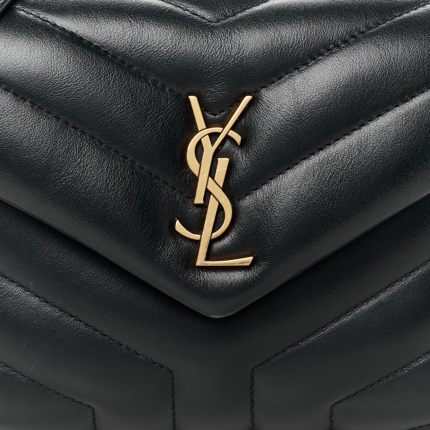 Calfskin Y Quilted Monogram Toy Loulou Crossbody Bag Black