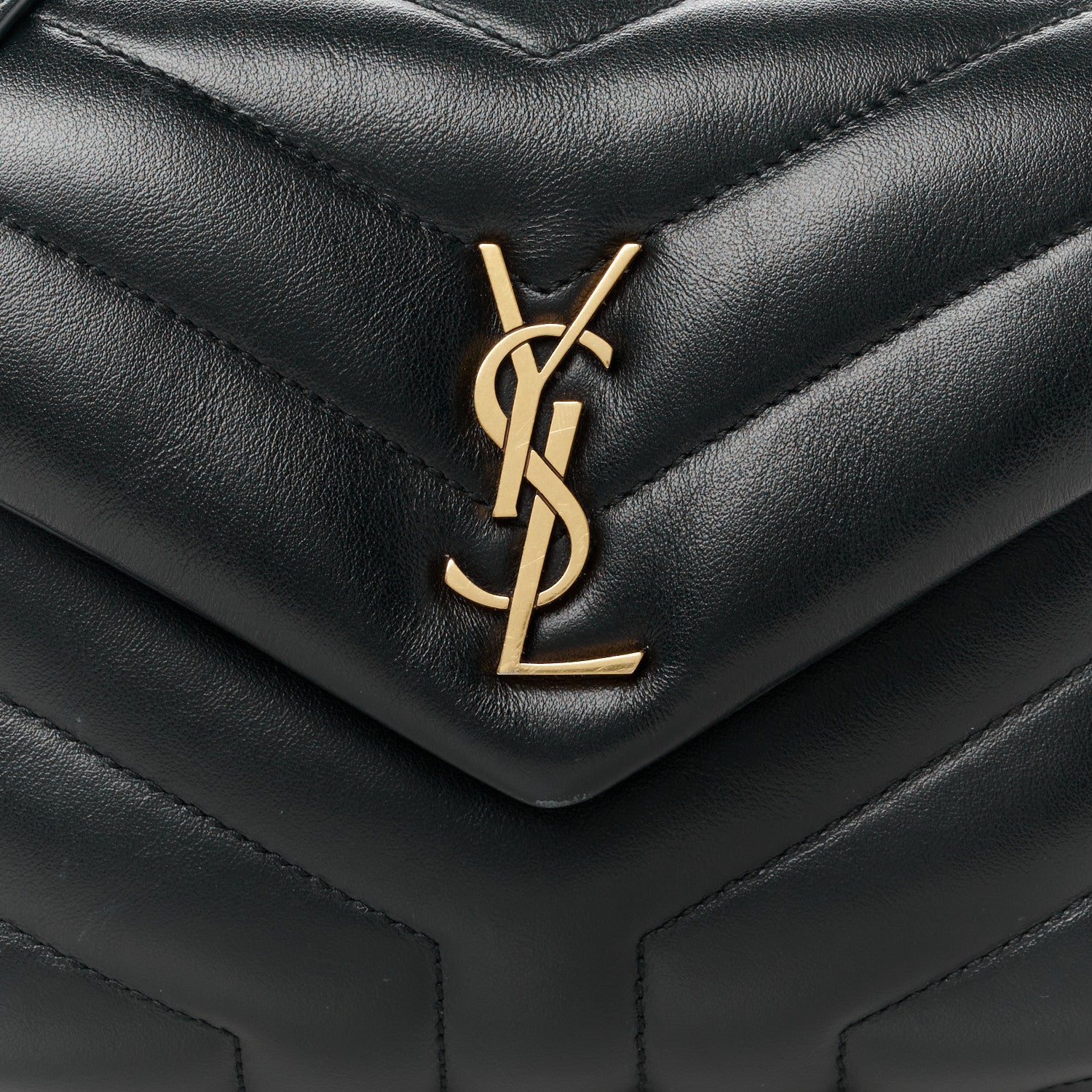 Saint Laurent Calfskin Y Quilted Monogram Toy Loulou Crossbody Bag Black 9 of 12