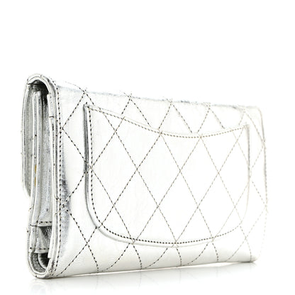 Chanel Metallic Aged Calfskin Quilted Reissue Long Flap Wallet Light Silver 3 of 8