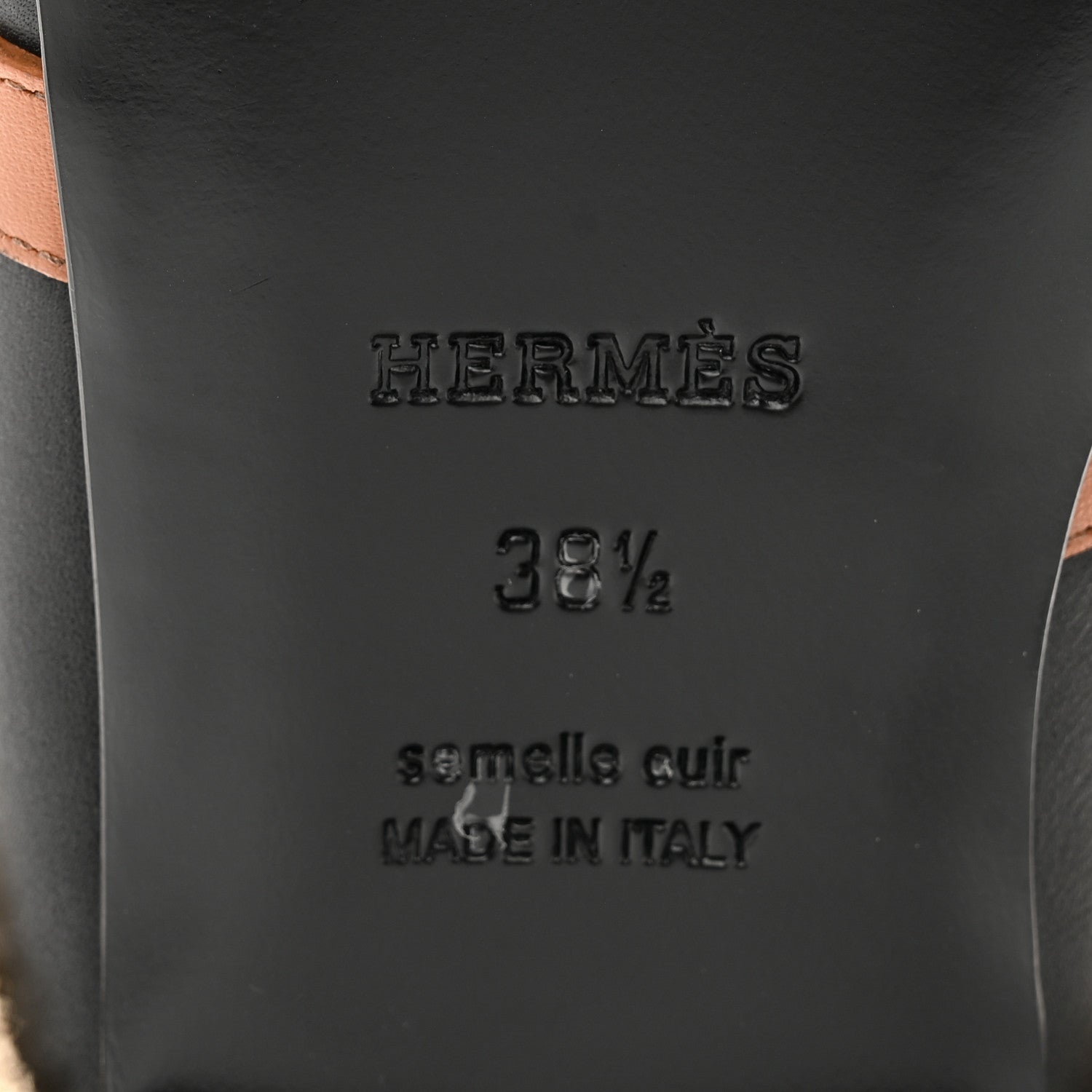 Hermes Shearling Calfskin Womens Oz Mules 38.5 Naturel Black 6 of 11