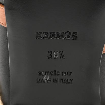 Hermes Shearling Calfskin Womens Oz Mules 38.5 Naturel Black 6 of 11