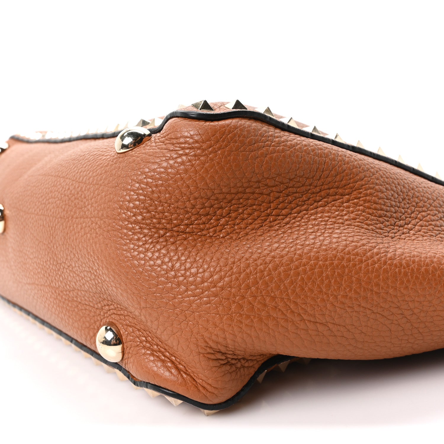 Valentino Garavani Pebbled Calfskin Medium Rockstud Tote Light Cuir 10 of 10