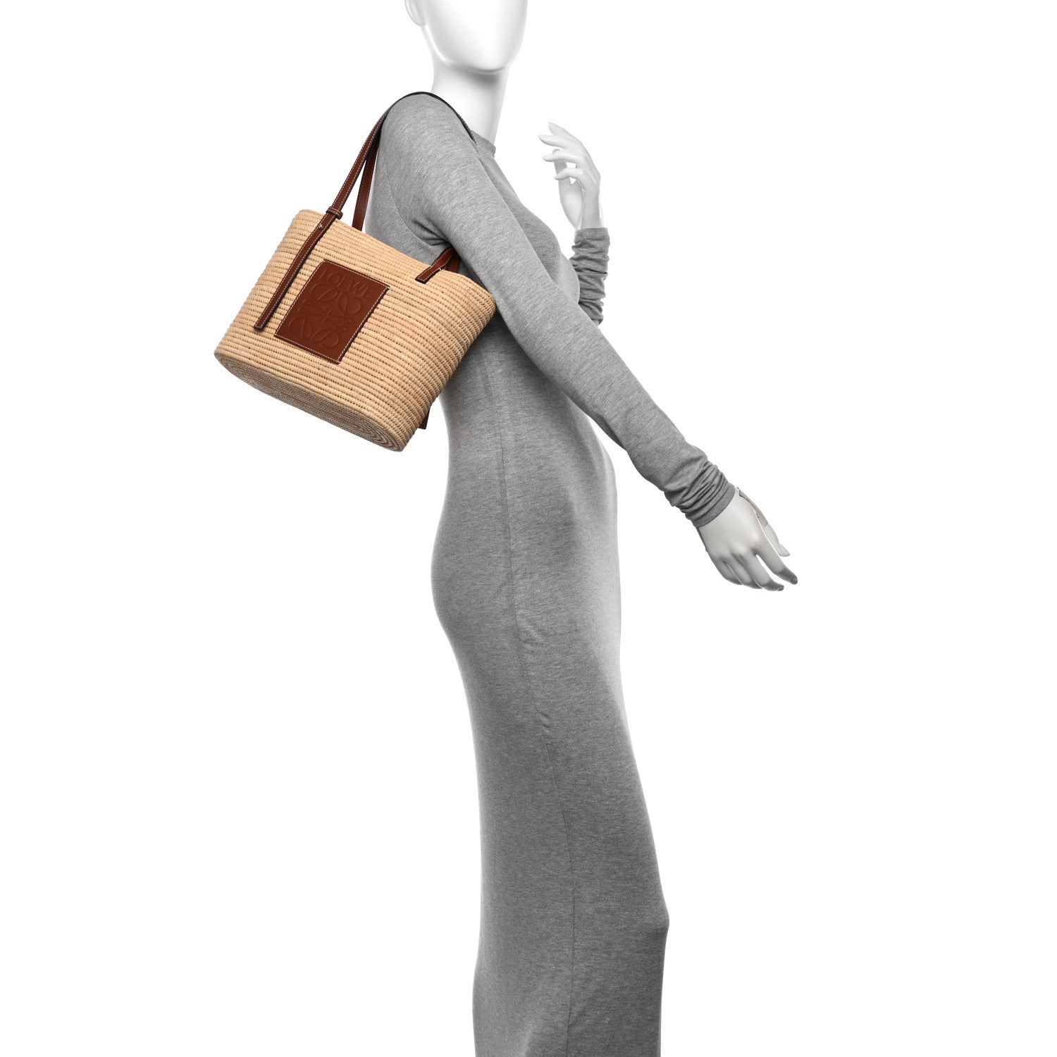 Loewe Raffia Small Square Basket Tote Bag Natural Tan 2 of 9