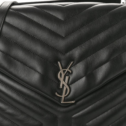 Saint Laurent Calfskin Y Quilted Monogram Large Loulou Chain Satchel Black 10 of 12